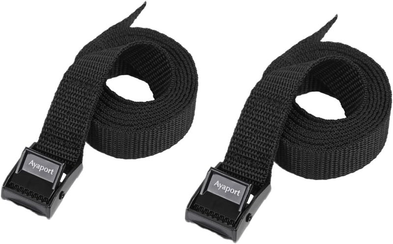 Ayaport Lashing Strap Tie Down Straps with Adjustable Cam Buckle Nylon Cinch Strap for Packing Cargo, Bike, Luggage Black 2 Pcs (Black, 0.75'' x 4') - Image 1